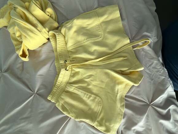 Rae Dunn Yellow Sunny Vibes Sweatshirt and Shorts Lounge Set - Picture 6 of 11